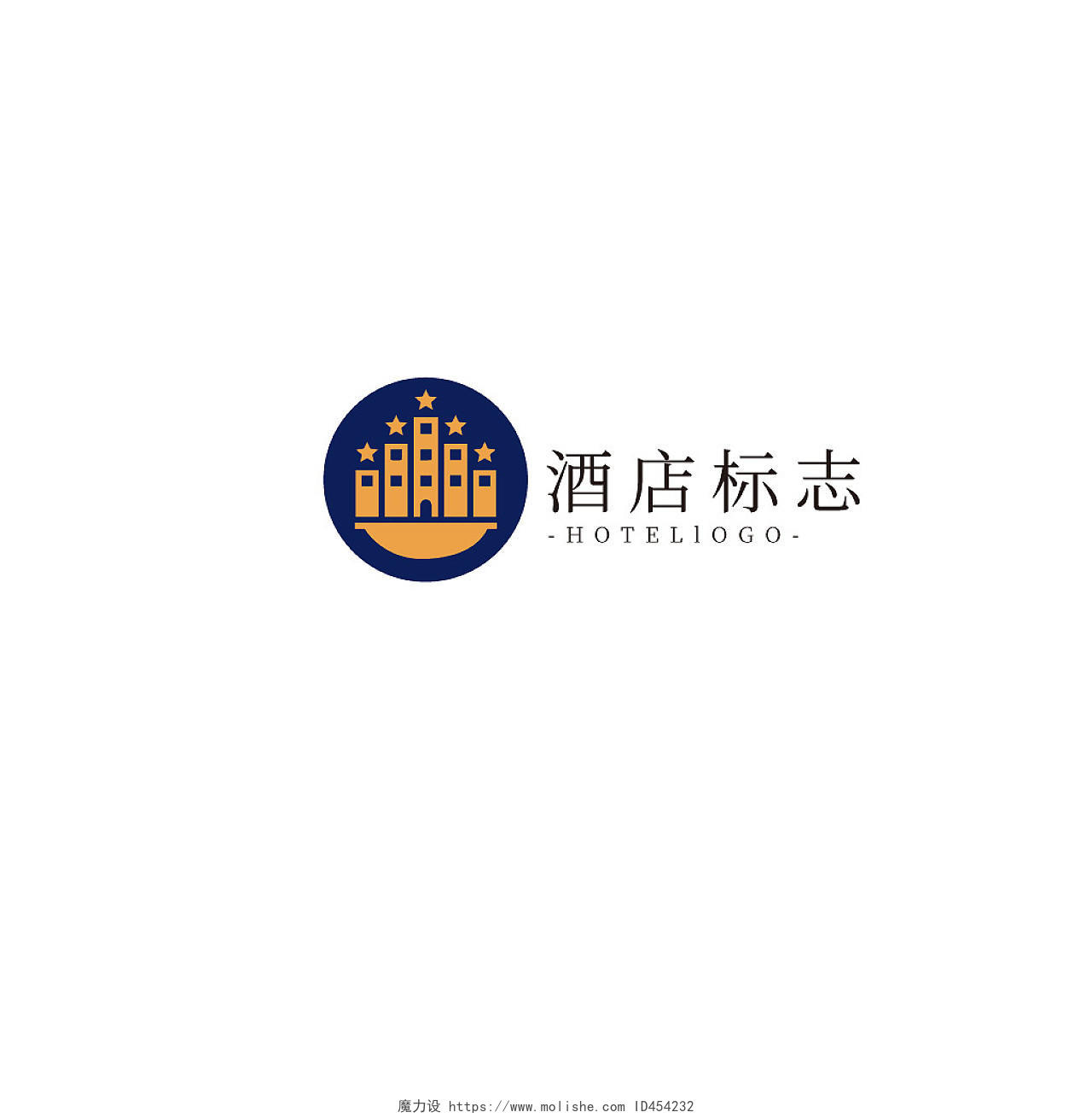黄紫几何卡通商务风酒店标志LOGO酒店logo